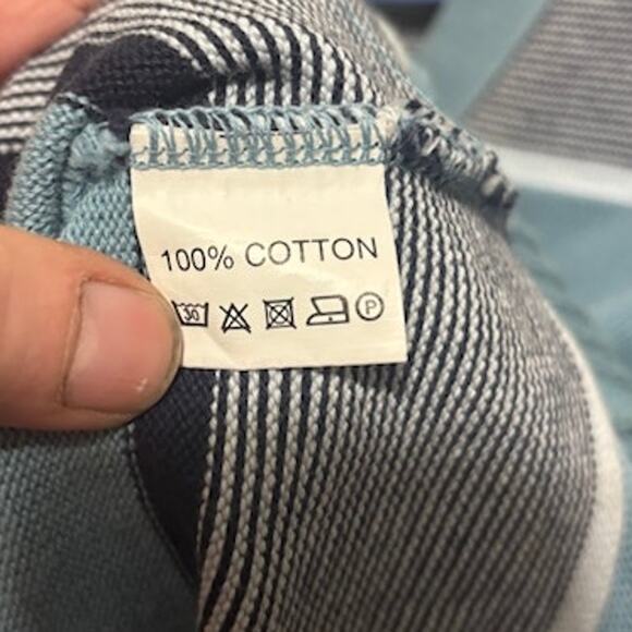 Rogues Gallery wool cardigan striped blue gray white black cotton mens large - Picture 5 of 8